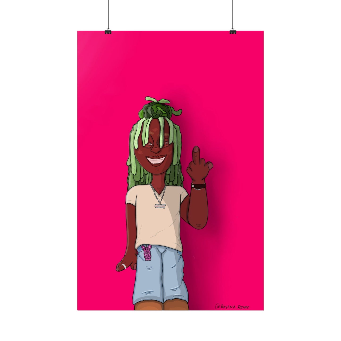 "neon head" poster by Rayana Renee
