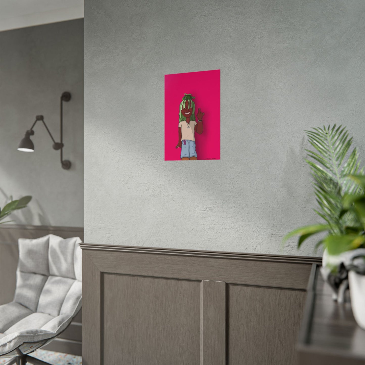 "neon head" poster by Rayana Renee