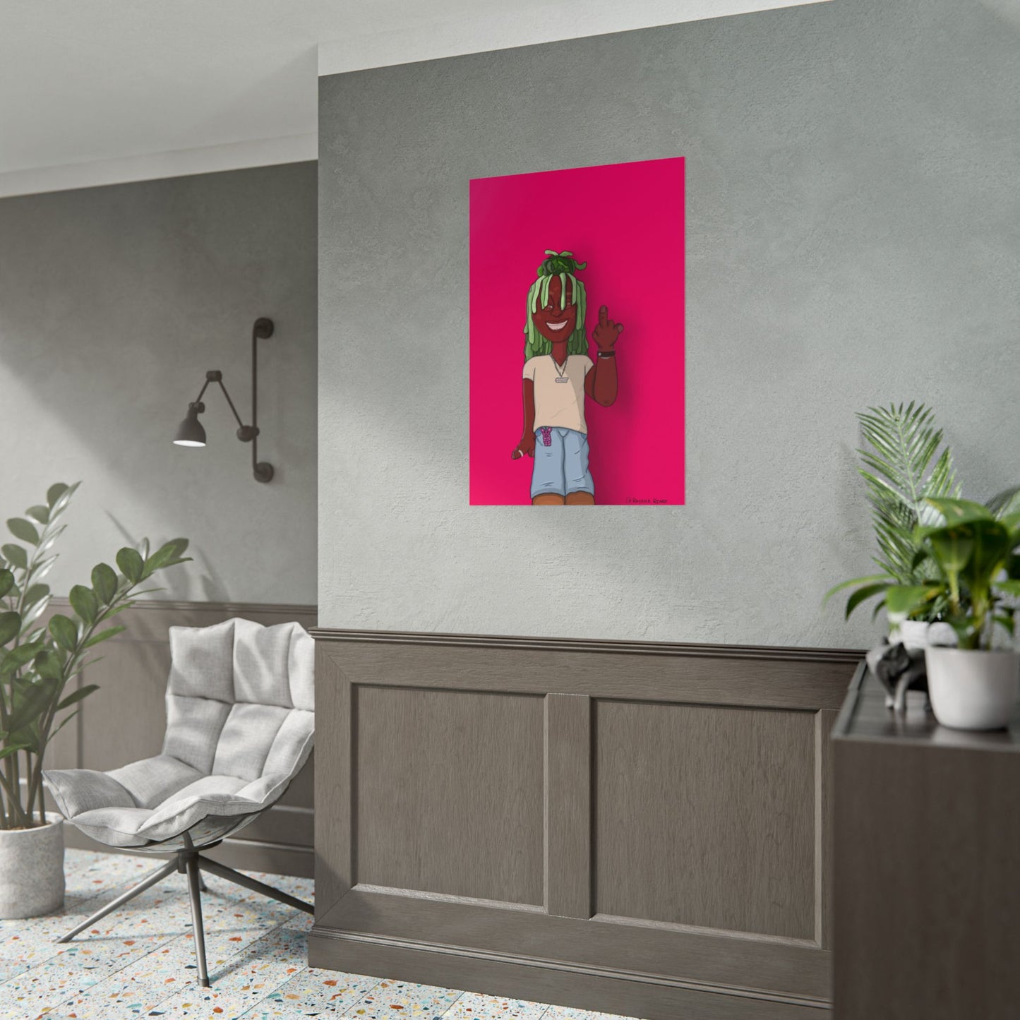 "neon head" poster by Rayana Renee