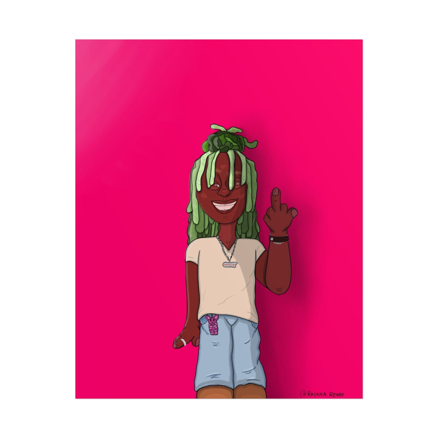 "neon head" poster by Rayana Renee