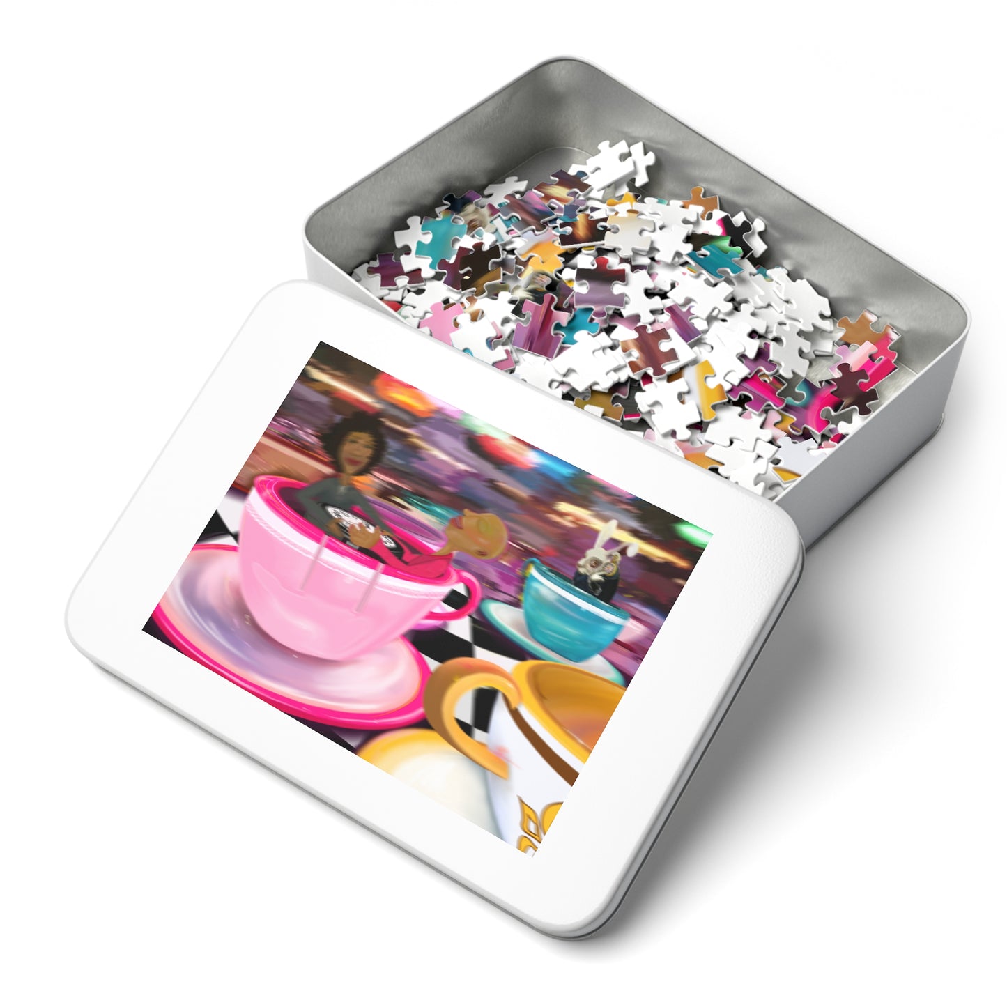 "WE LIVE IN TIME" Puzzle with tin (2)